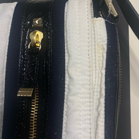 L.A.M.B. Y2K WESTWOOD MESSENGER FLAP BAG WHITE GWEN STEFANI BLACK GOLD PURSE - Picture 11 of 11